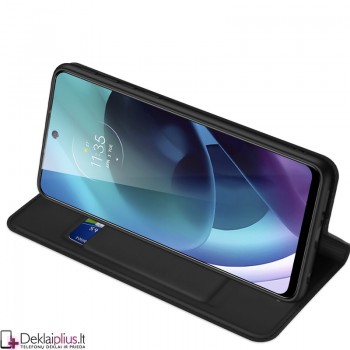 Dux Ducis dirbtinės odos viršelis - juodas (Motorola Moto G71 5G) Dux Ducis dirbtinės odos viršelis - juodas (Motorola Moto G71 5G)